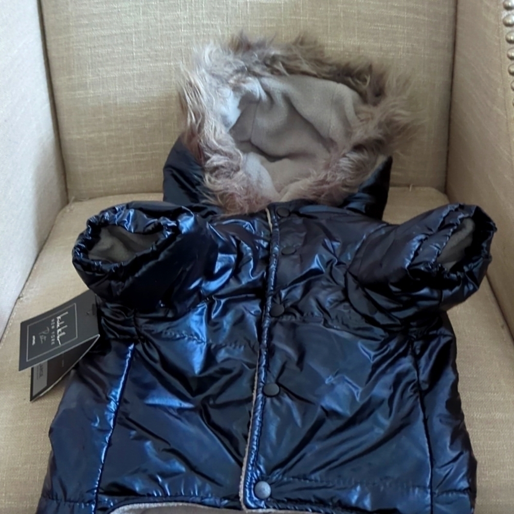 Nicole Miller Hooded Dog Parka  NWT Size L